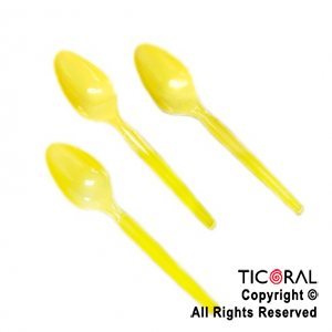 CUCHARA CLASSIC PLAST AMARILLO PASTEL x 20